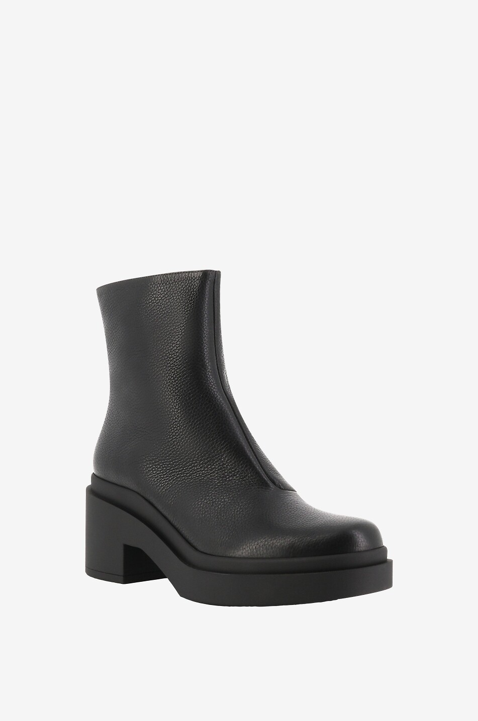 Bottines a plateau en cuir graine Chloe 45