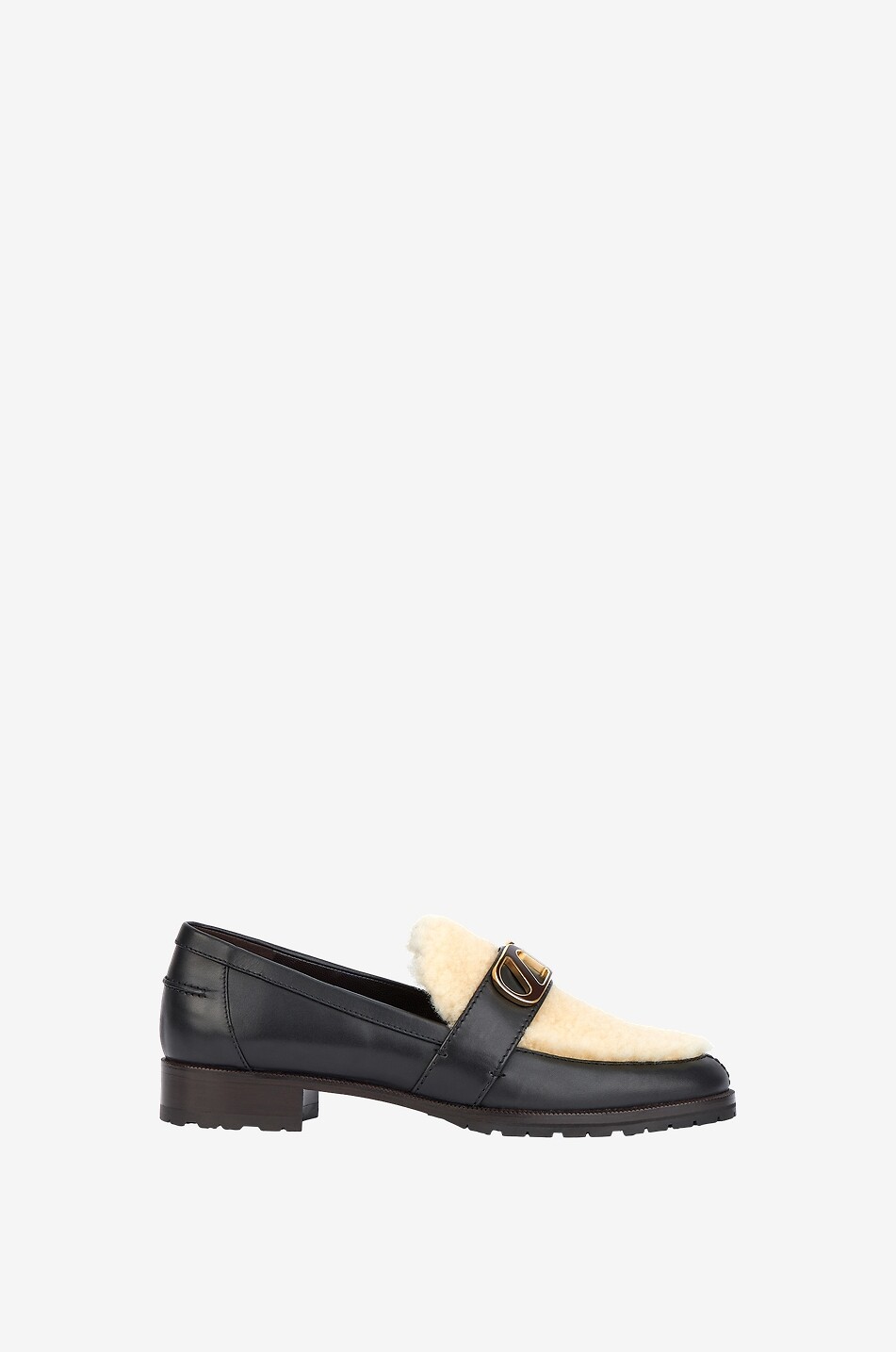 SKORPIOS Blair Aspen smooth leather and shearling loafers Women BLACK 2