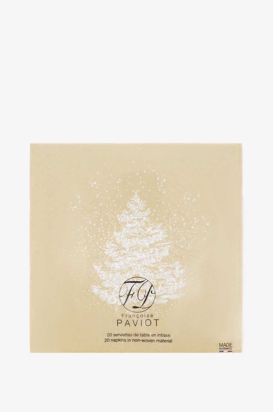 FRANCOISE PAVIOT Snowy fir tree golden non-woven paper napkins Home MULTI COLOURED 1