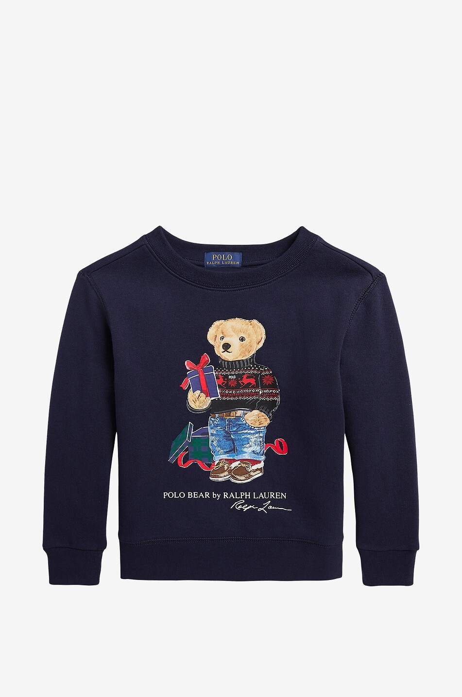 Jungen-Rundhalssweatshirt Christmas Polo Bear