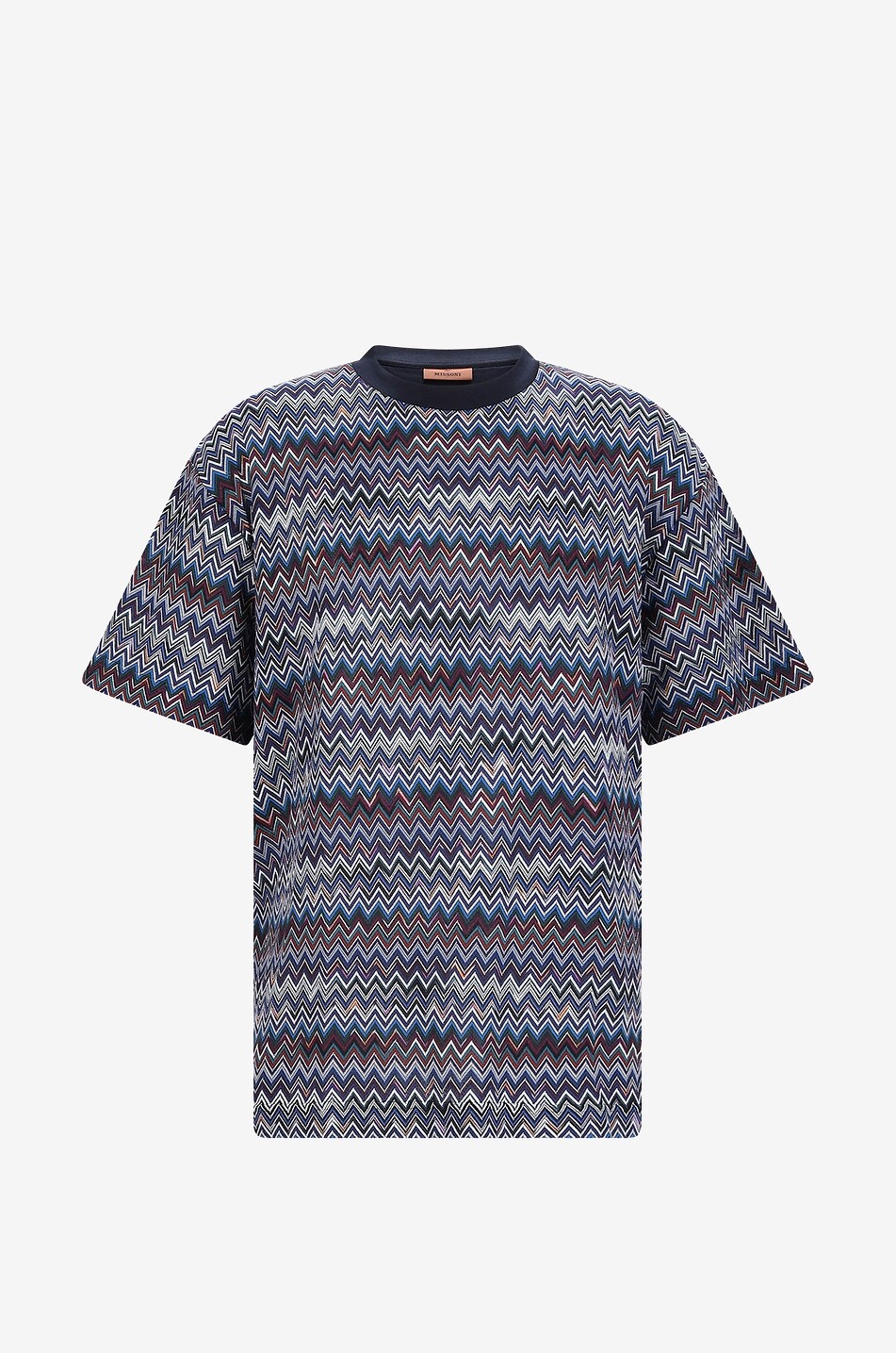 T-shirt en maille jacquard à zigzags