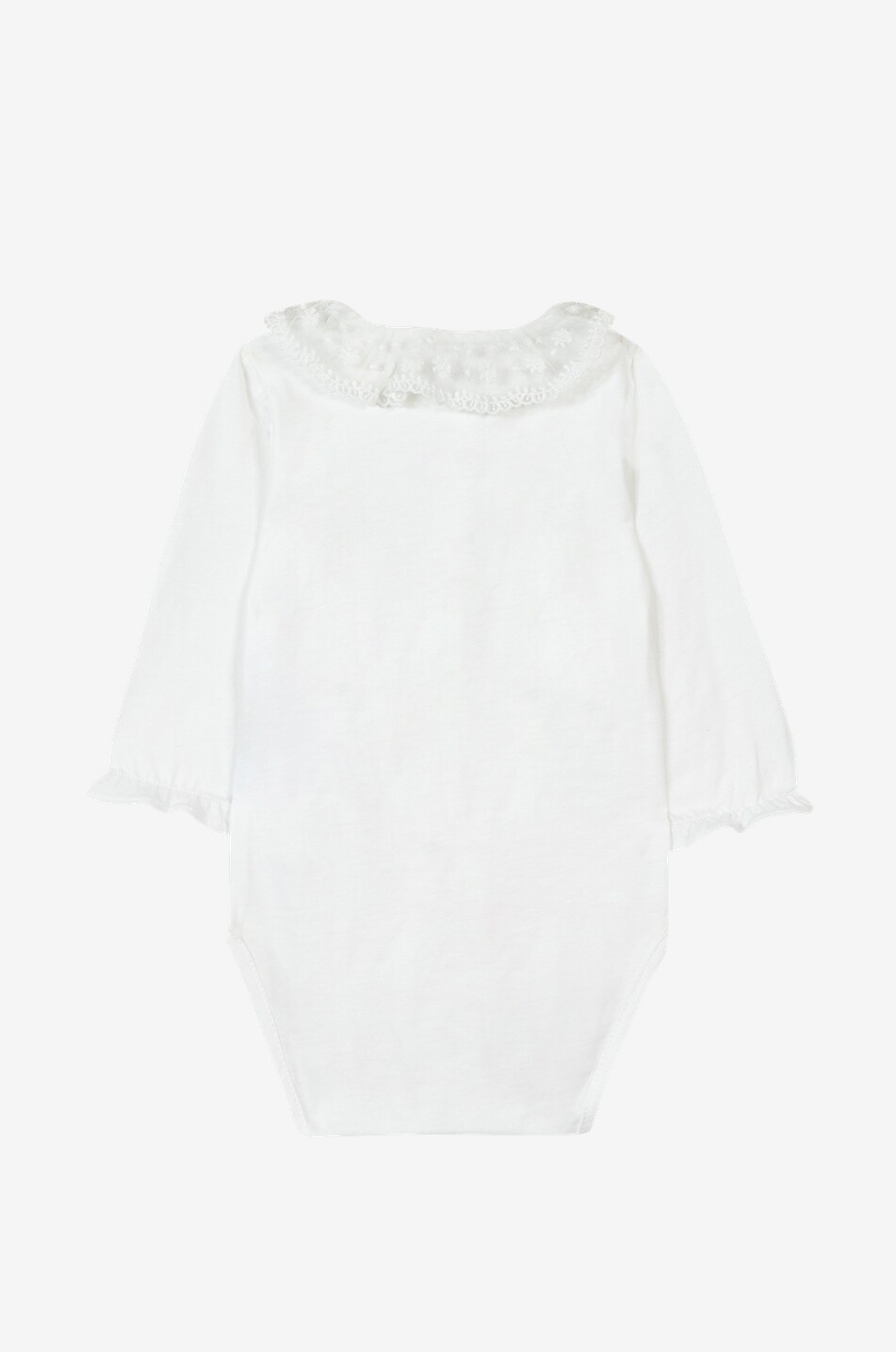 TARTINE ET CHOCOLAT Long-sleeved baby bodysuit with tulle collar Baby WHITE 2