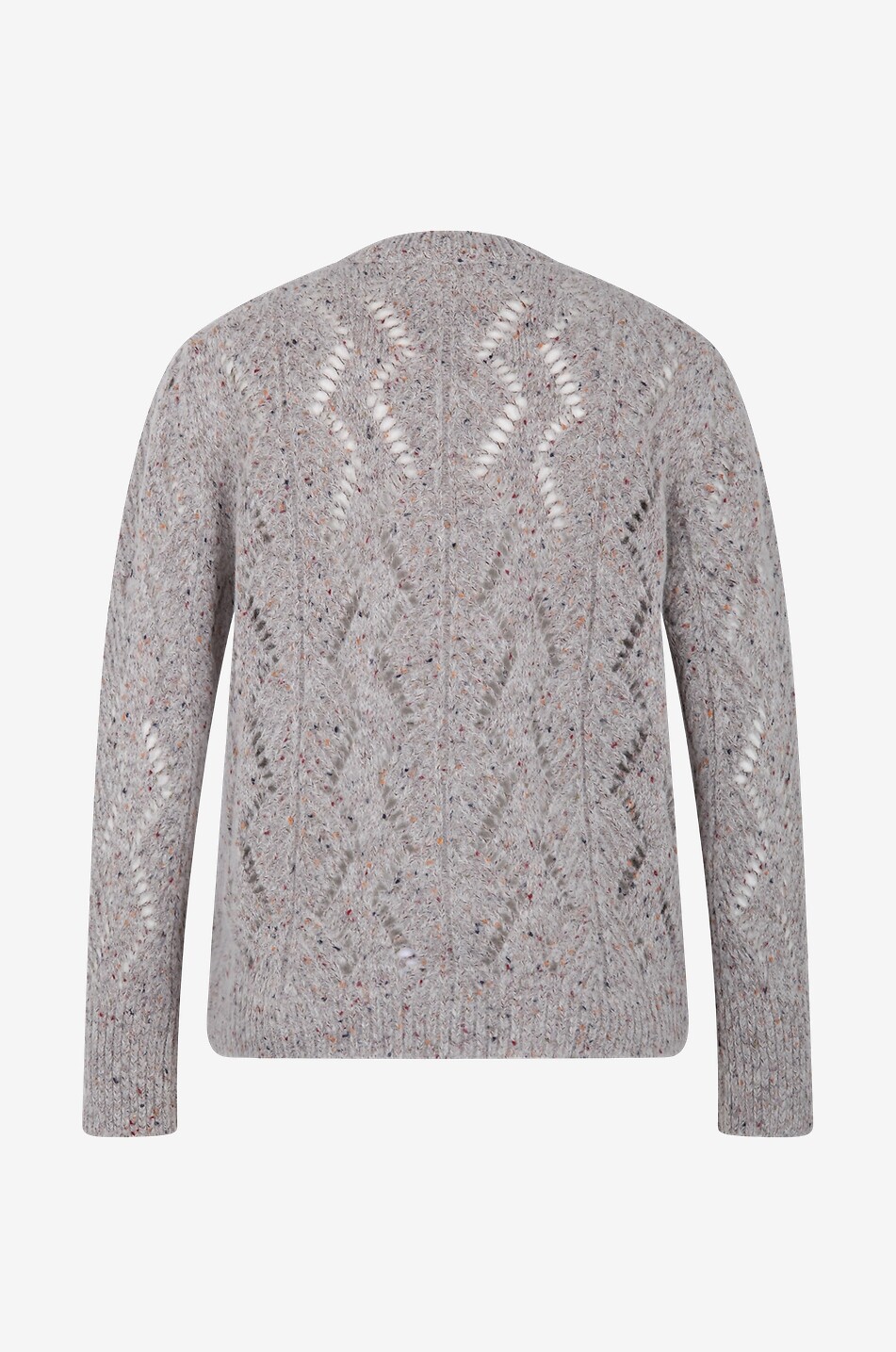 GRAN SASSO Pull ajouré chiné à col V Femme Beige clair 2