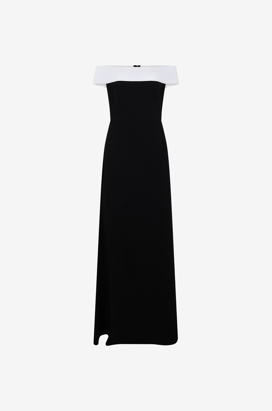 ROLAND MOURET Schulterfreies zweifarbiges Maxikleid aus Cady Damen SCHWARZ 1
