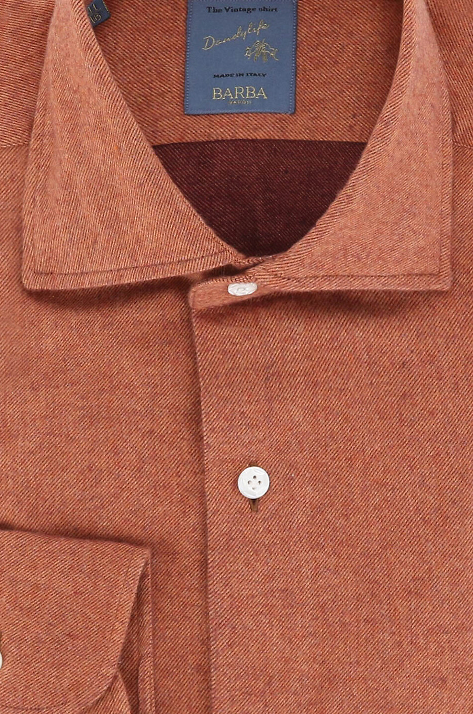 BARBA Langärmeliges Hemd aus Baumwolle Dandylife Herren MITTELORANGE 2