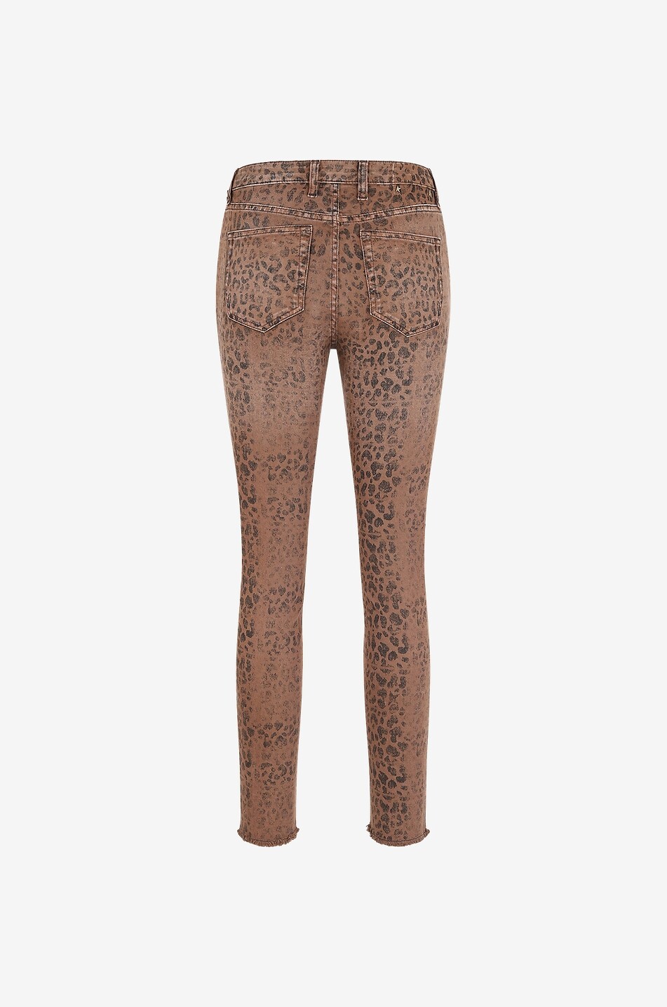 Ausgefranste Skinny-Jeans mit Print Deena