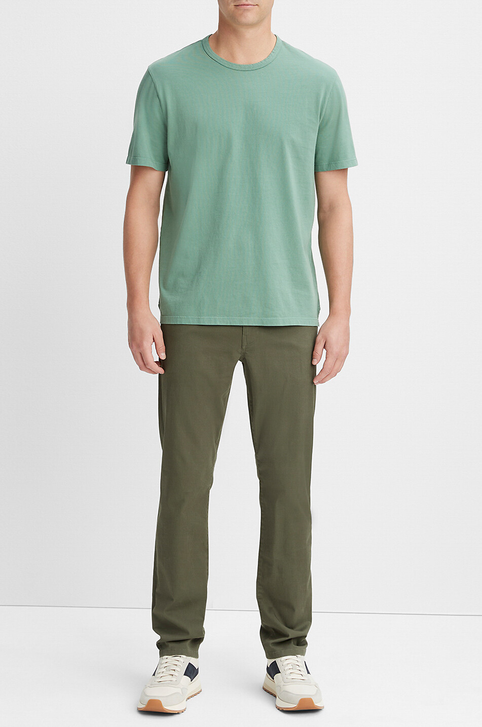 VINCE Kurzärmeliges T-Shirt aus Baumwolle Garment Dye Herren GRÜN 6