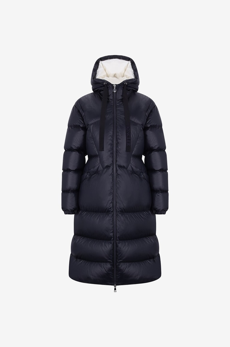 MONCLER Lange Daunenjacke mit Kapuze Selenga Damen DUNKELBLAU 1