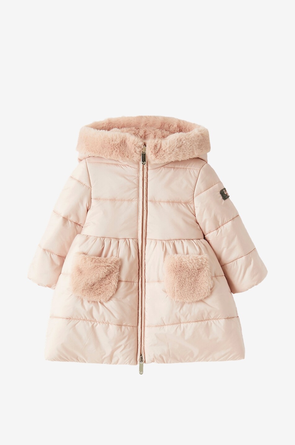IL GUFO Gesteppter Baby-Mantel mit Kapuze Baby ROSA 1