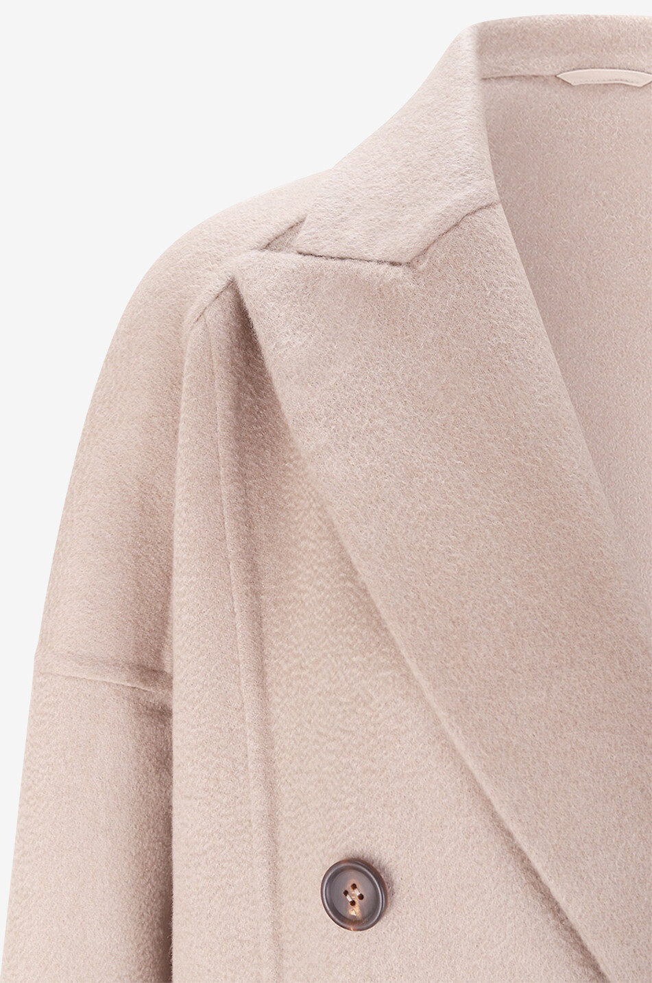 BRUNELLO CUCINELLI Double-breasted cashmere three-quarter coat Women LIGHT BROWN 3