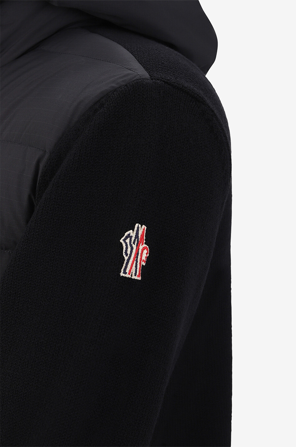 MONCLER GRENOBLE Cardigan aus Strick und Ripstop Après-Ski Herren SCHWARZ 3