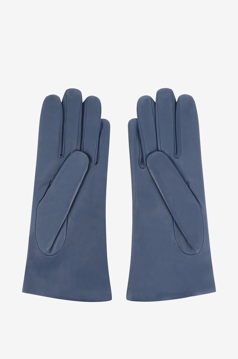 SERMONETA GLOVES Cashmere lined nappa leather gloves Women MEDIUM BLUE 2