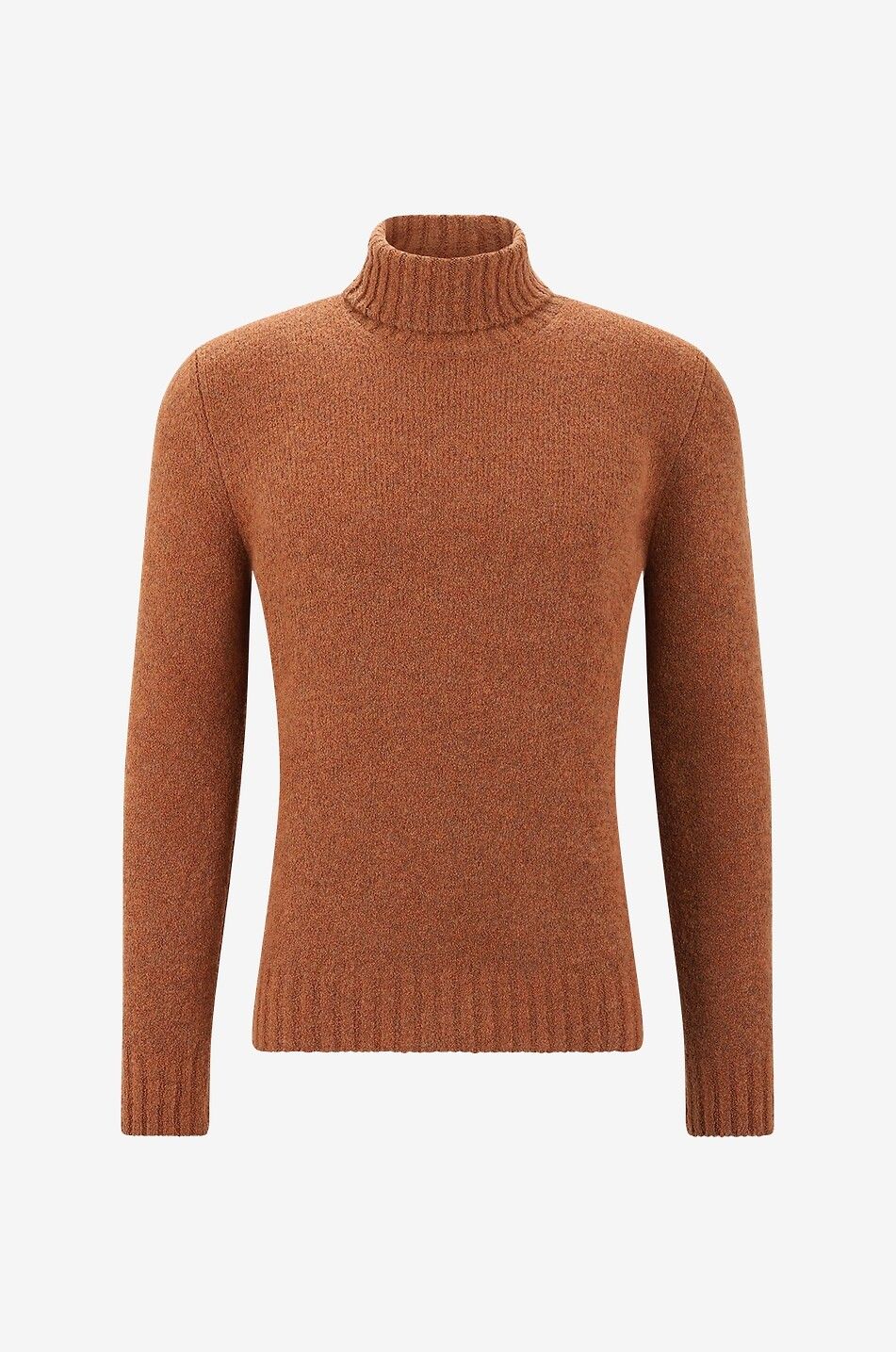 GRAN SASSO Turtleneck bouclé knit jumper Men MEDIUM ORANGE 1