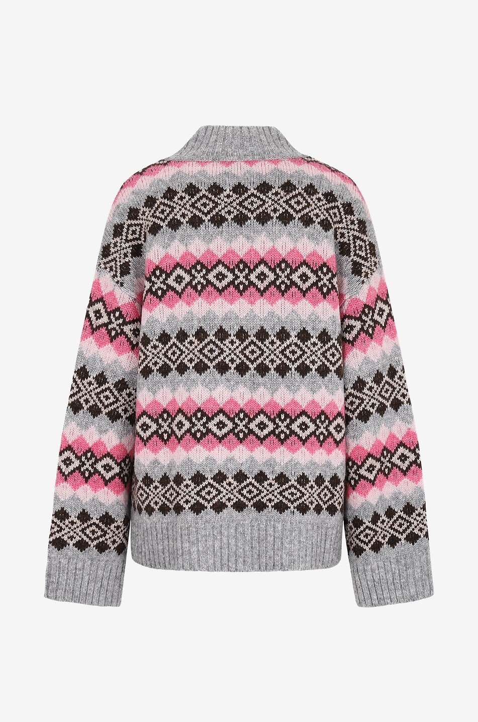 Pull jacquard épais à col V plongeant