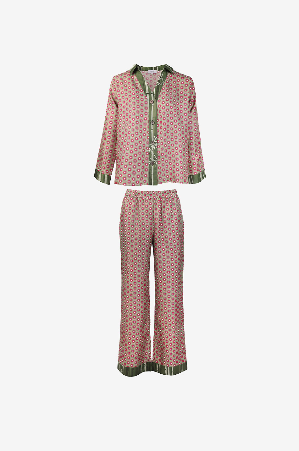 Pyjama en sergé de soie fleuri Tokyo