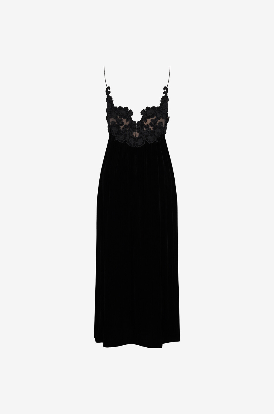ZIMMERMANN Sensory Velvet strappy midi dress with lace Women BLACK 2