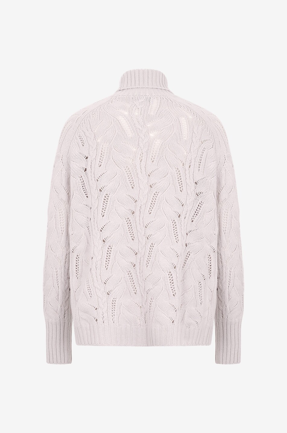 GRAN SASSO Openwork and cable-knit loose turtleneck jumper Women Light beige 2