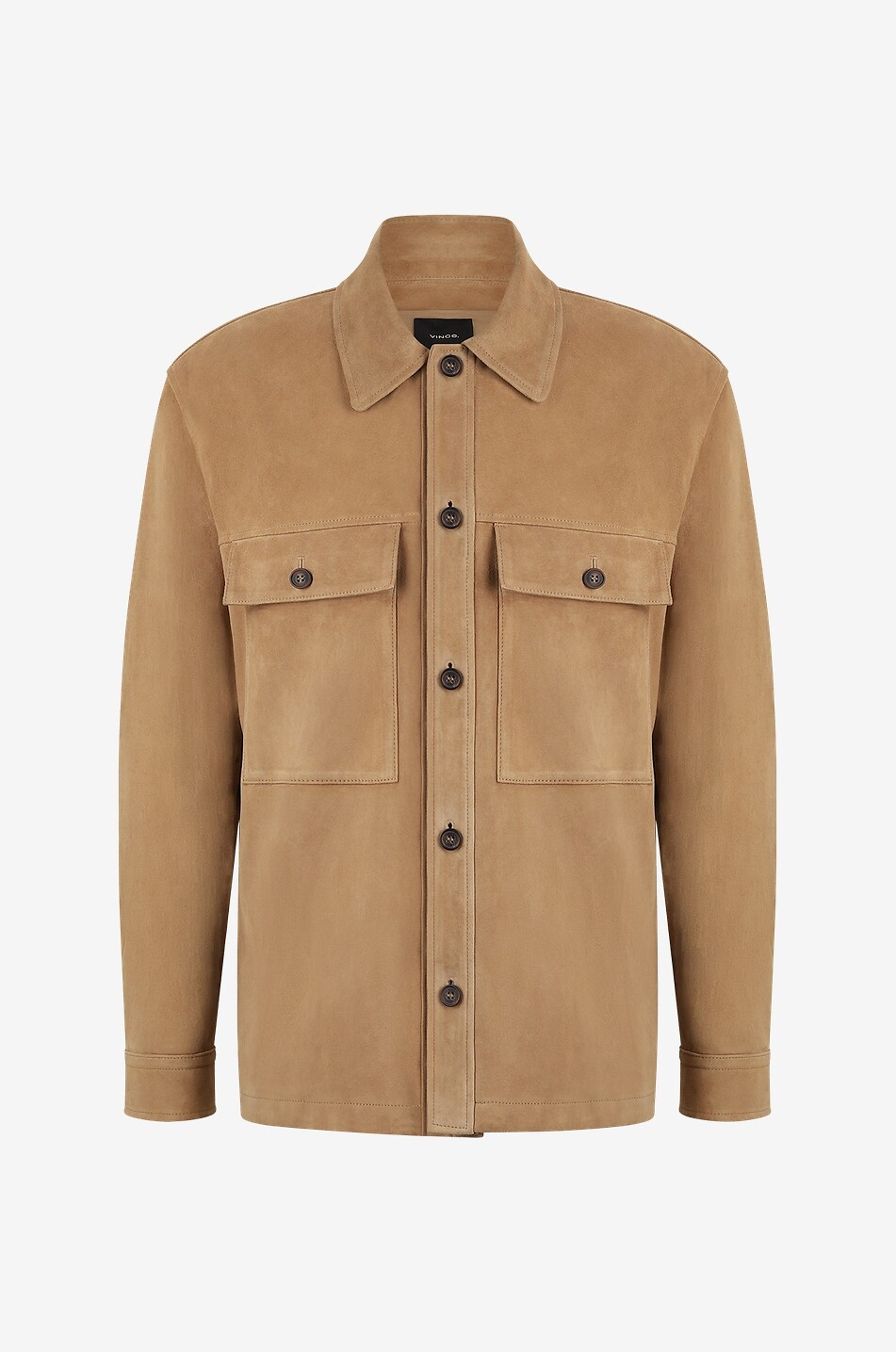 Goatskin leather shirt jacket