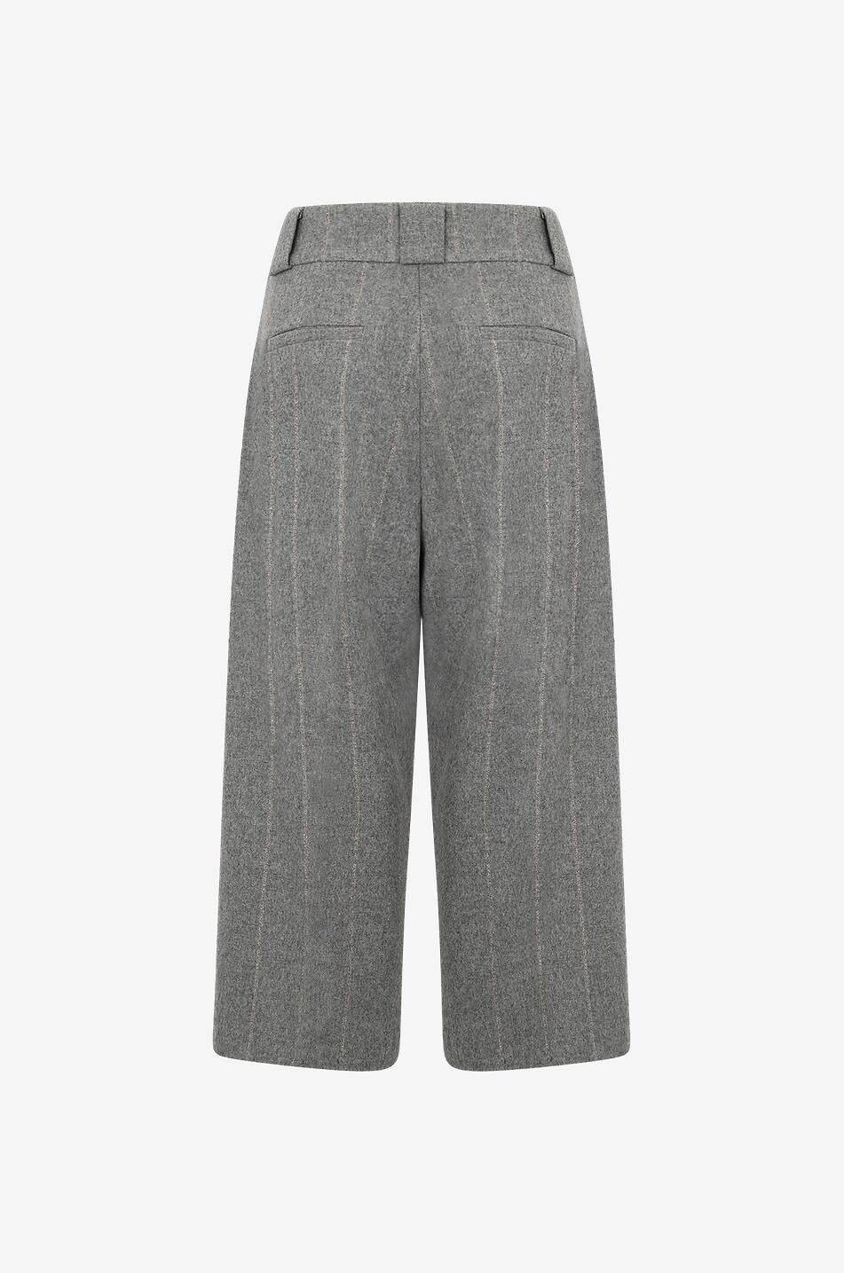 FABIANA FILIPPI Jupe culotte rayée en flanelle Femme GRIS 2