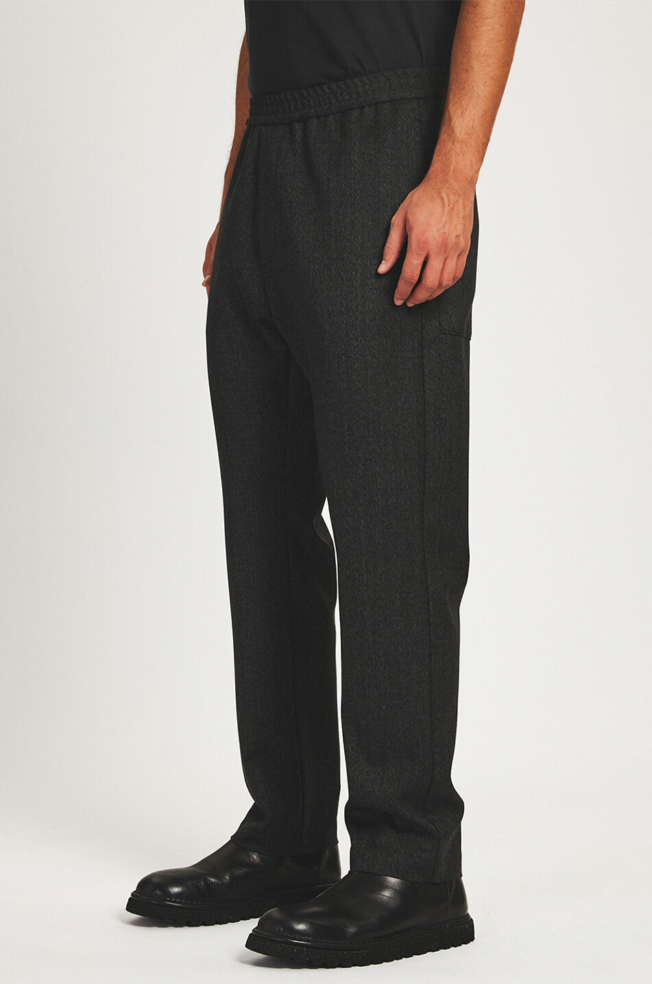 BARENA VENEZIA Pantalon droit coupe jogger à chevrons Bativoga Position Homme GRIS FONCÉ 5
