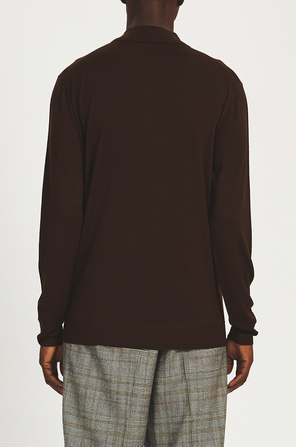 Feinstrick-Langarm-Polohemd Pevaron Brunal