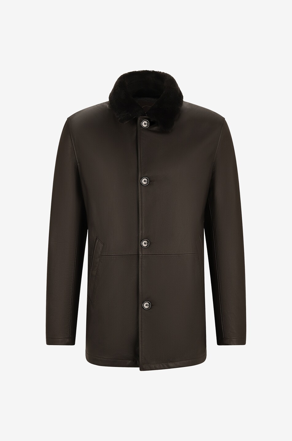 Manteau court en cuir