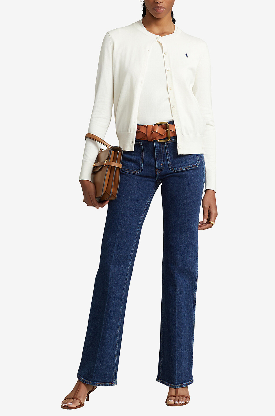 POLO RALPH LAUREN Pony short-sleeved cotton blend jumper Women EGGSHELL 4