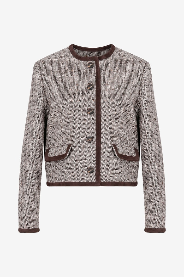 GOLDEN GOOSE Veste tailleur à chevrons Iole Femme MARRON 1