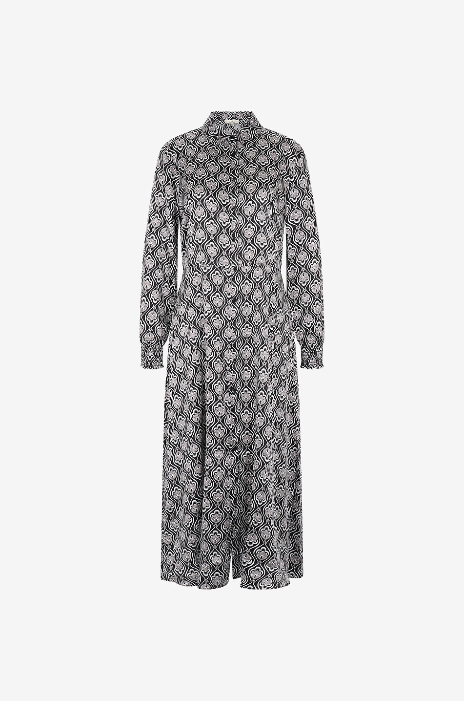 Carmine silk shirt dress