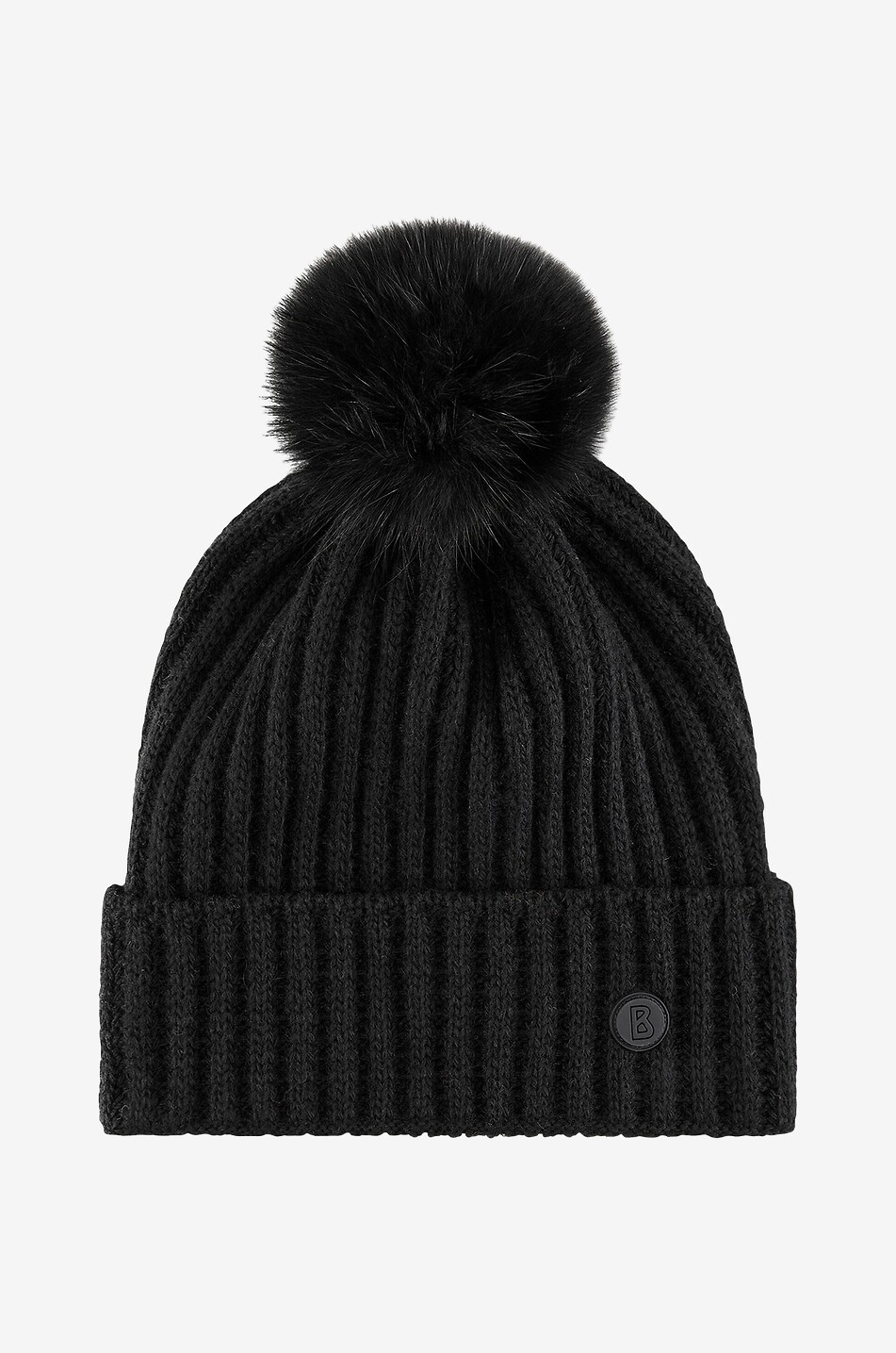 Bonnet à pompon en peau lainée Ranya