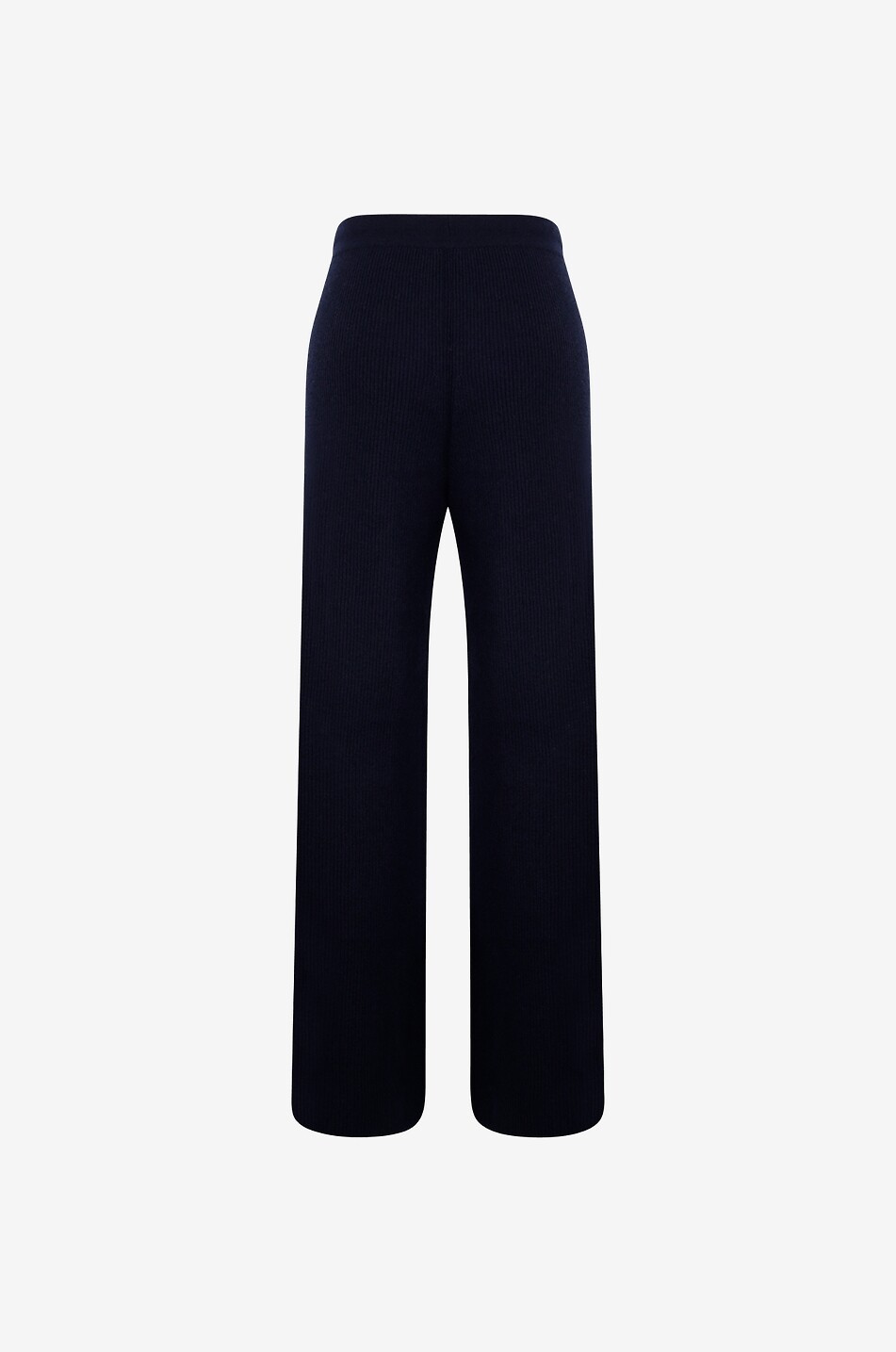 Rib knit wide-leg cashmere jogging trousers