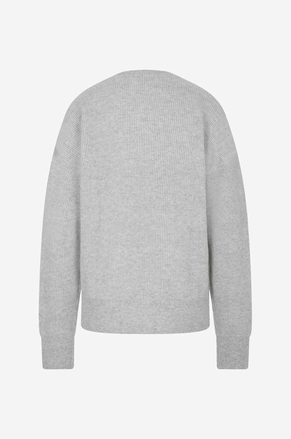 Boxy rib knit crewneck cashmere jumper