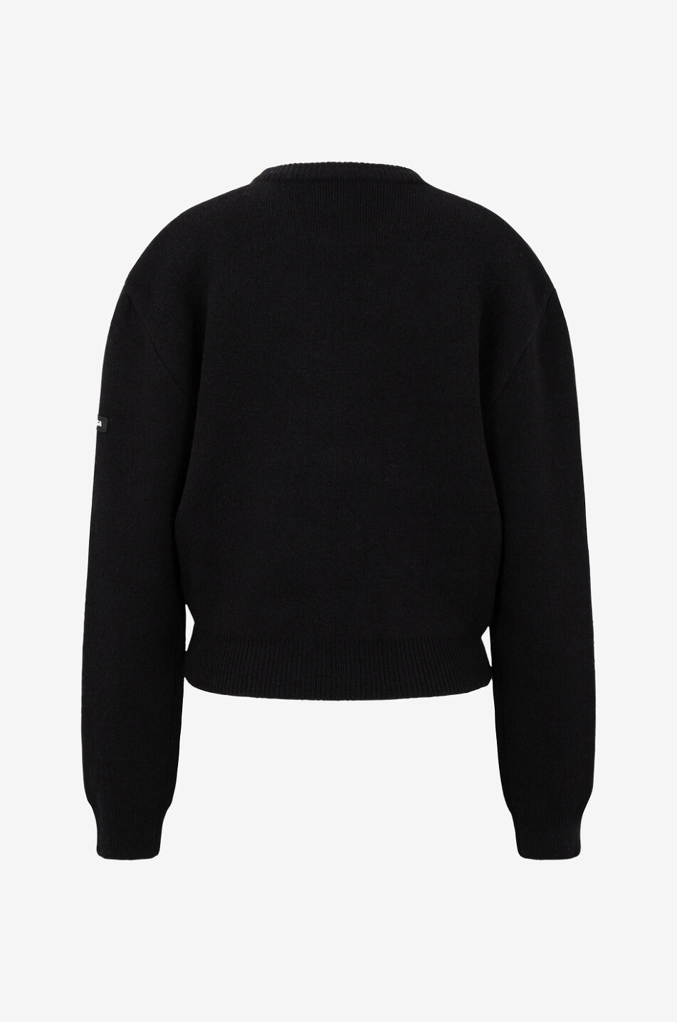 BALENCIAGA Doppellagiger Strickpullover mit Logopatch Damen SCHWARZ 2