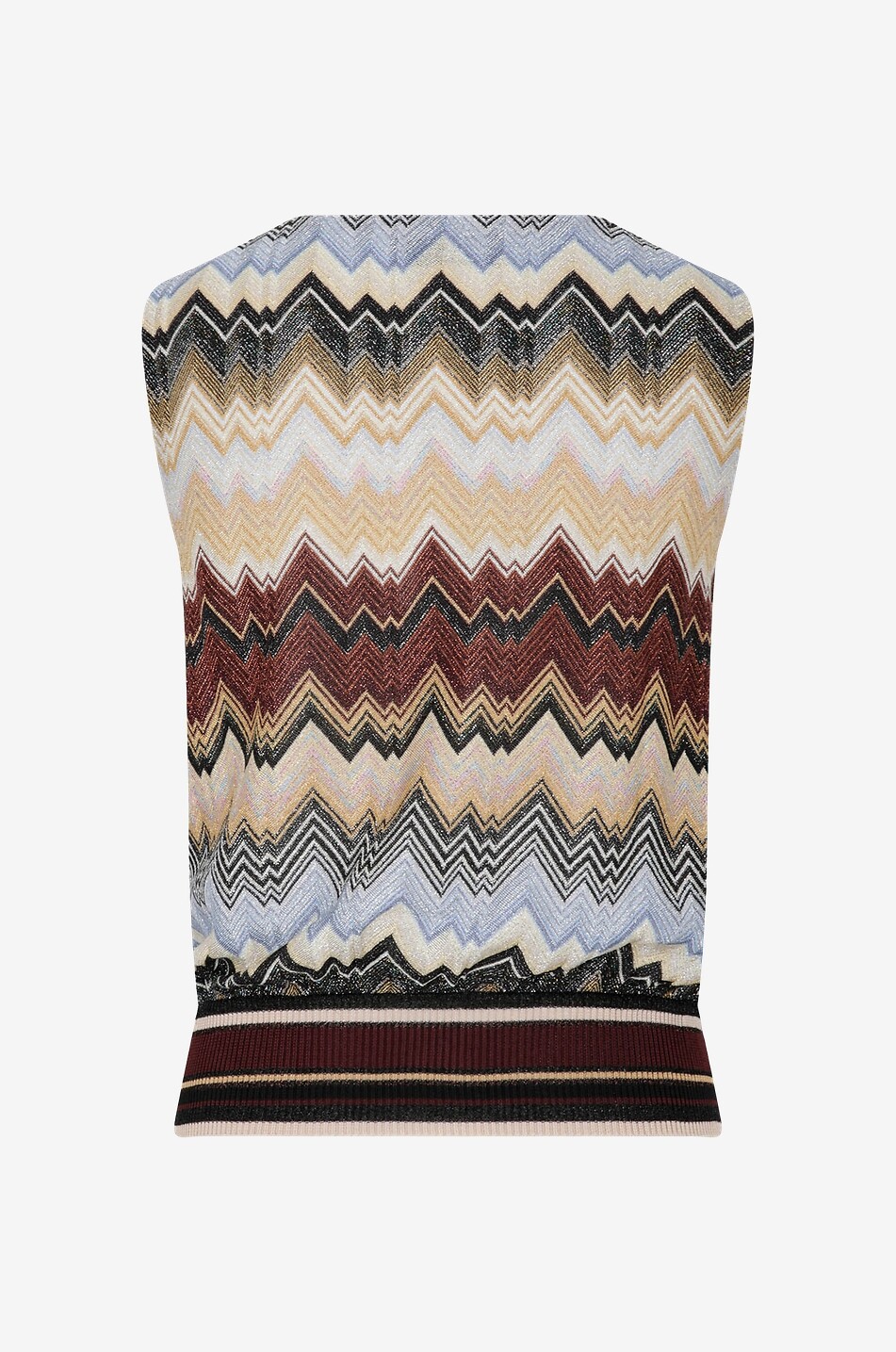 Glittering herringbone sleeveless jumper