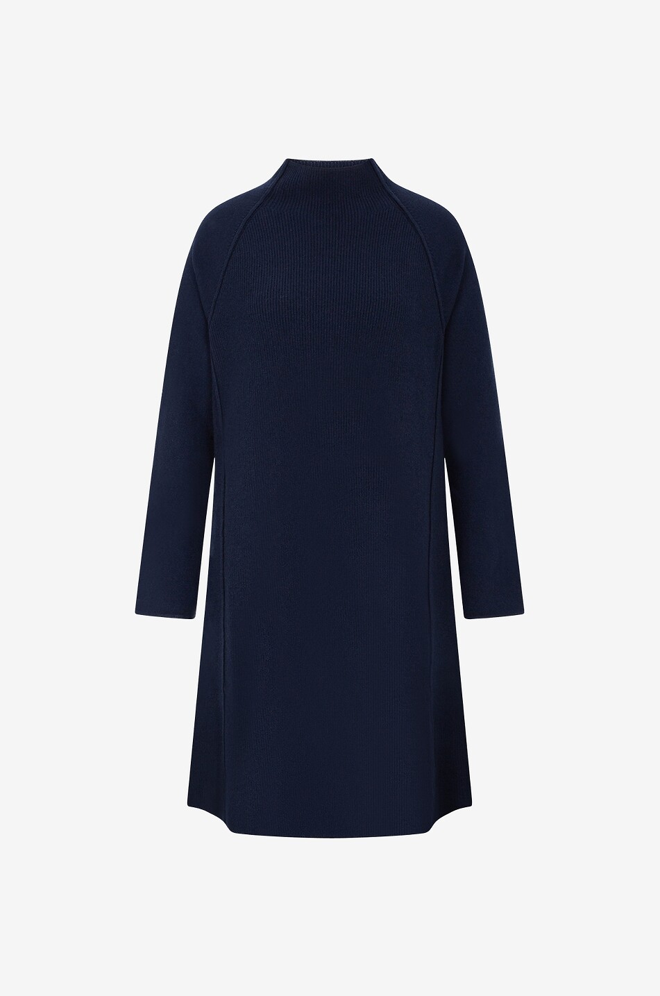 GRAN SASSO Short oversize cashmere knit dress with stand-up collar Women DARK BLUE 1