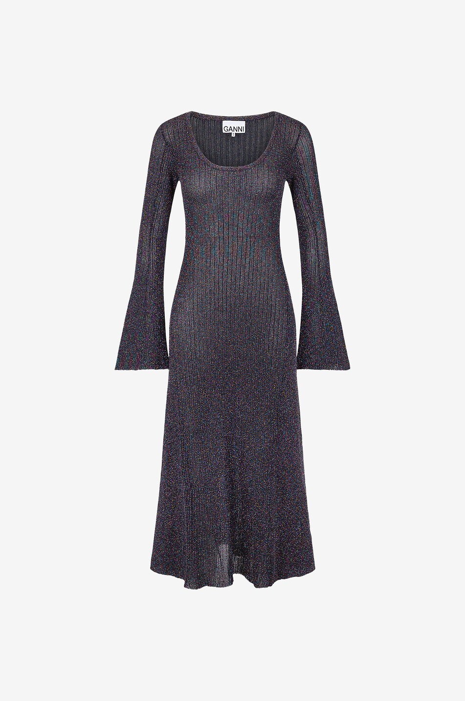 GANNI Maxi-Strickkleid Sparkle Rib Damen BUNT 1