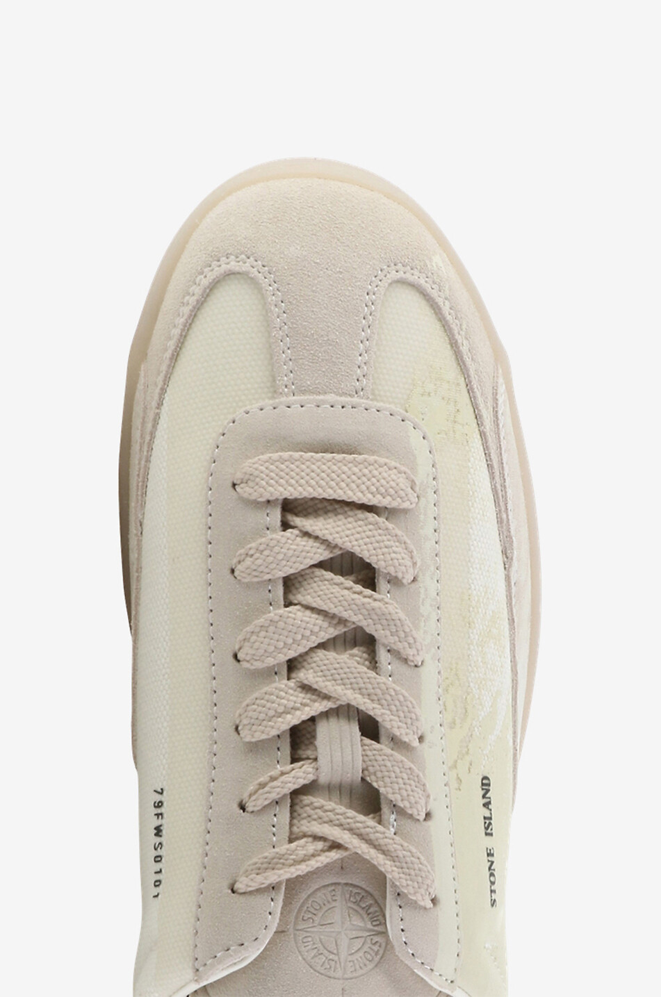 S0101 low-top printed fabric and suede sneakers