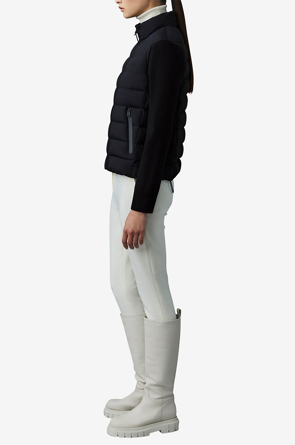 Kurze Materialmix-Daunenjacke Oceane-City