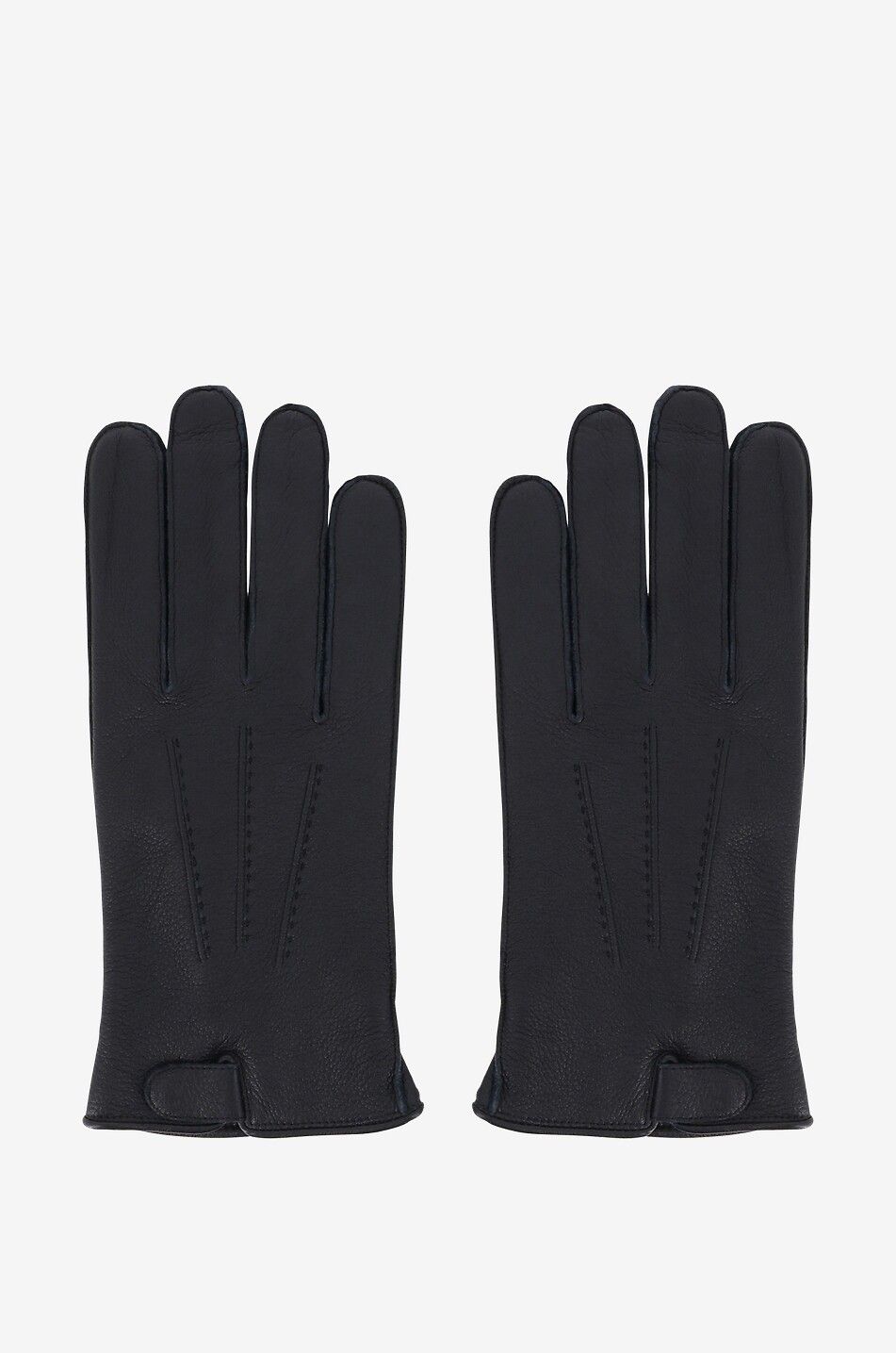 PIERO RESTELLI Deer leather gloves Men DARK BLUE 1