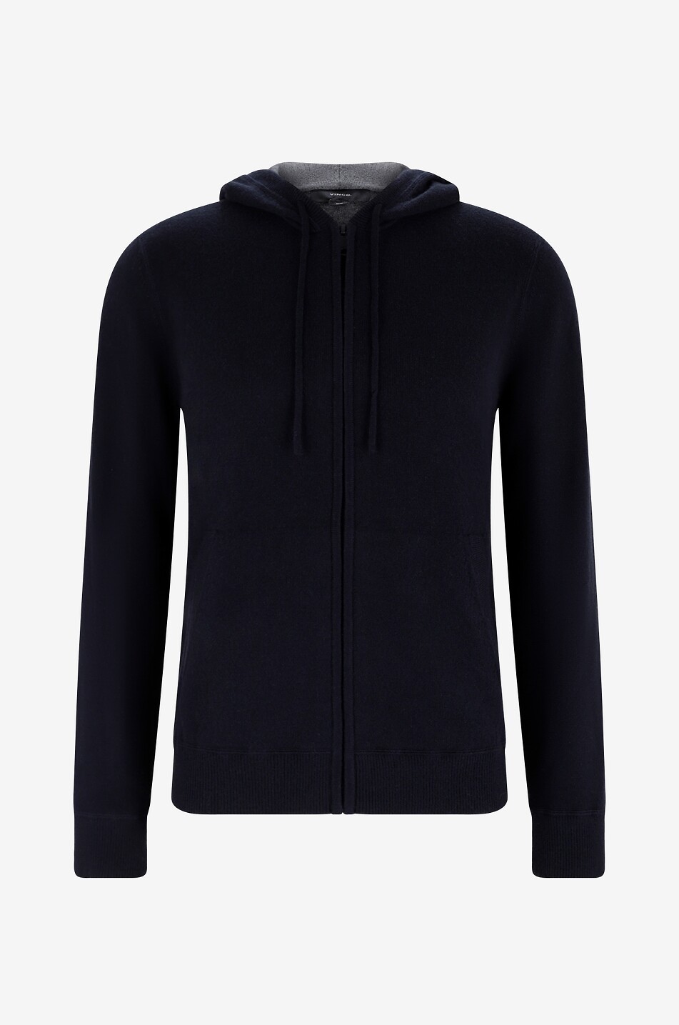 Full zip hooded cashmere cardigan