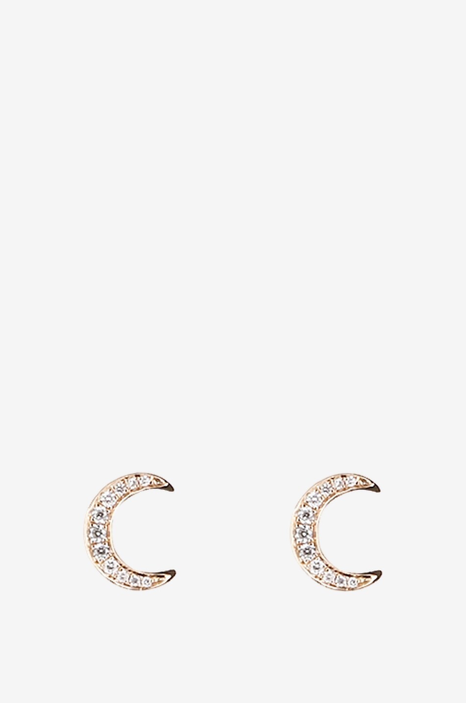 AVINAS Einzelner Ohrstecker aus Gold und Diamanten Tiny Moon Damen ROSA 1