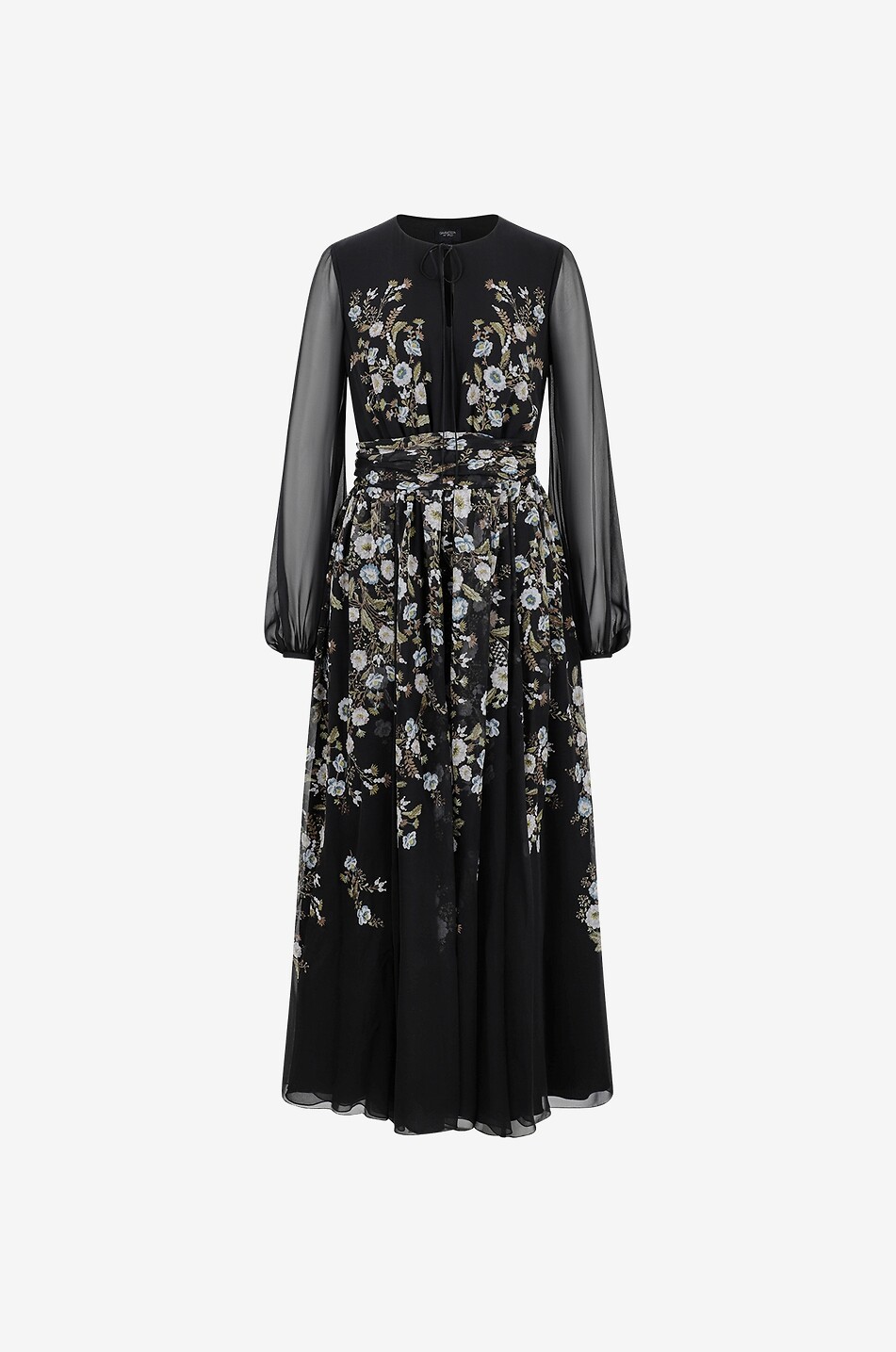 GIAMBATTISTA VALLI Robe longue en mousseline de soie imprimée fleurs Femme MULTICOLORE 1