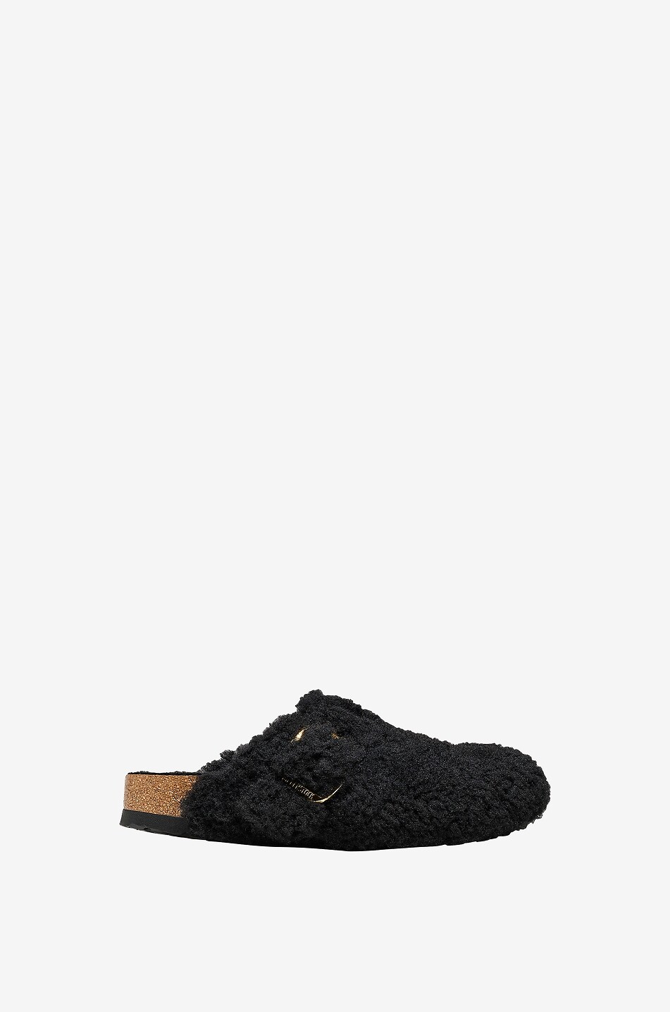 BIRKENSTOCK Clogs aus Shearling Boston Big Buckle Damen SCHWARZ 2