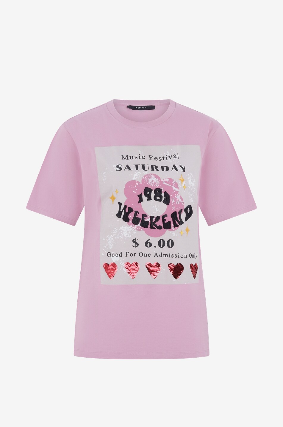 WEEKEND MAX MARA Denaro printed short-sleeved T-shirt Women PINK 1