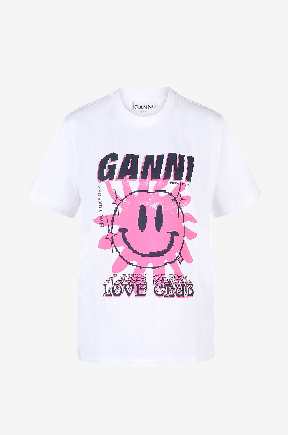 GANNI Kurzarm-T-Shirt aus Jersey Love Club Damen WEISS 1