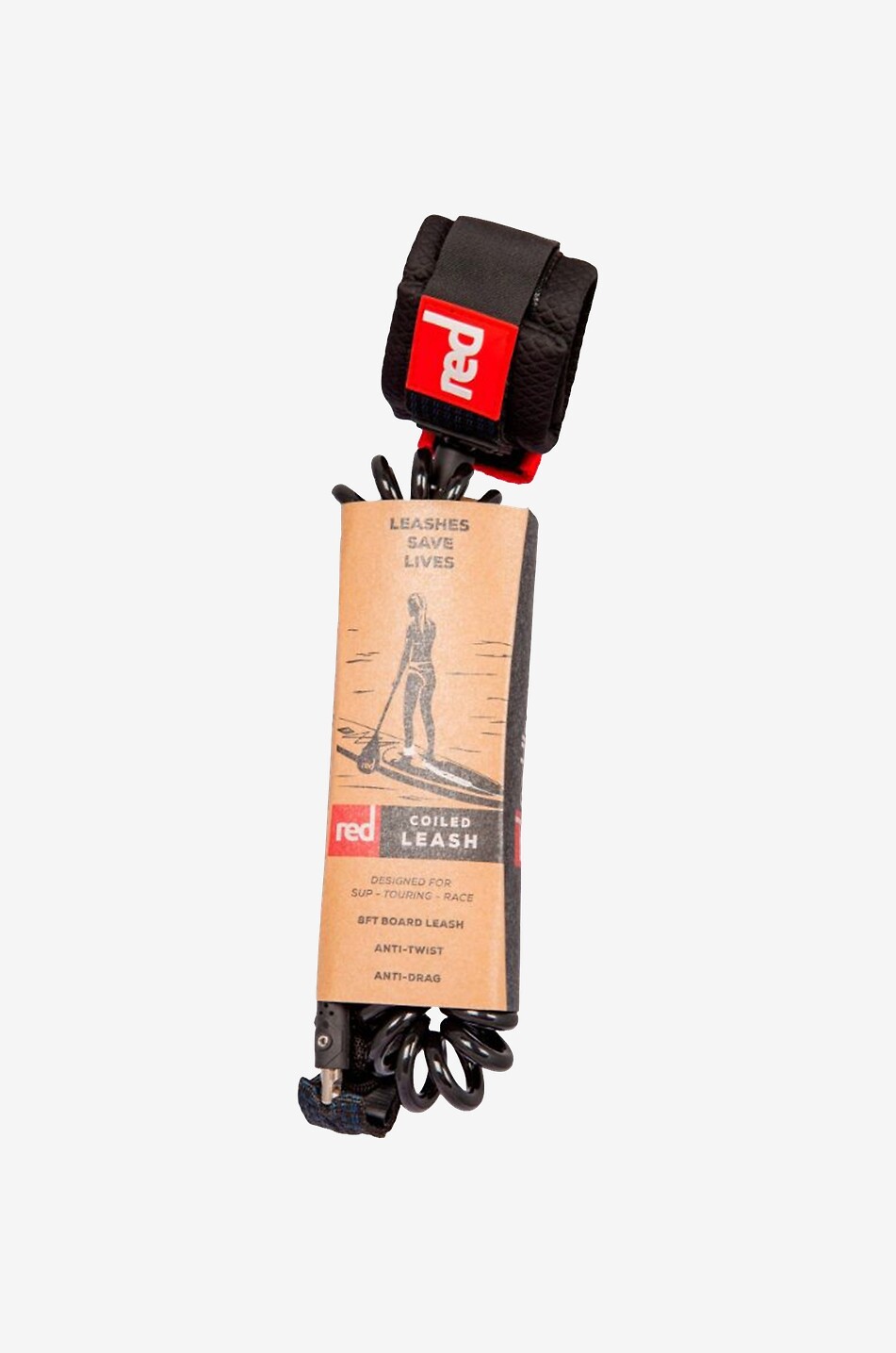 RED PADDLE 8ft Coiled SUP Leash paddle leash Unisex BLACK 1