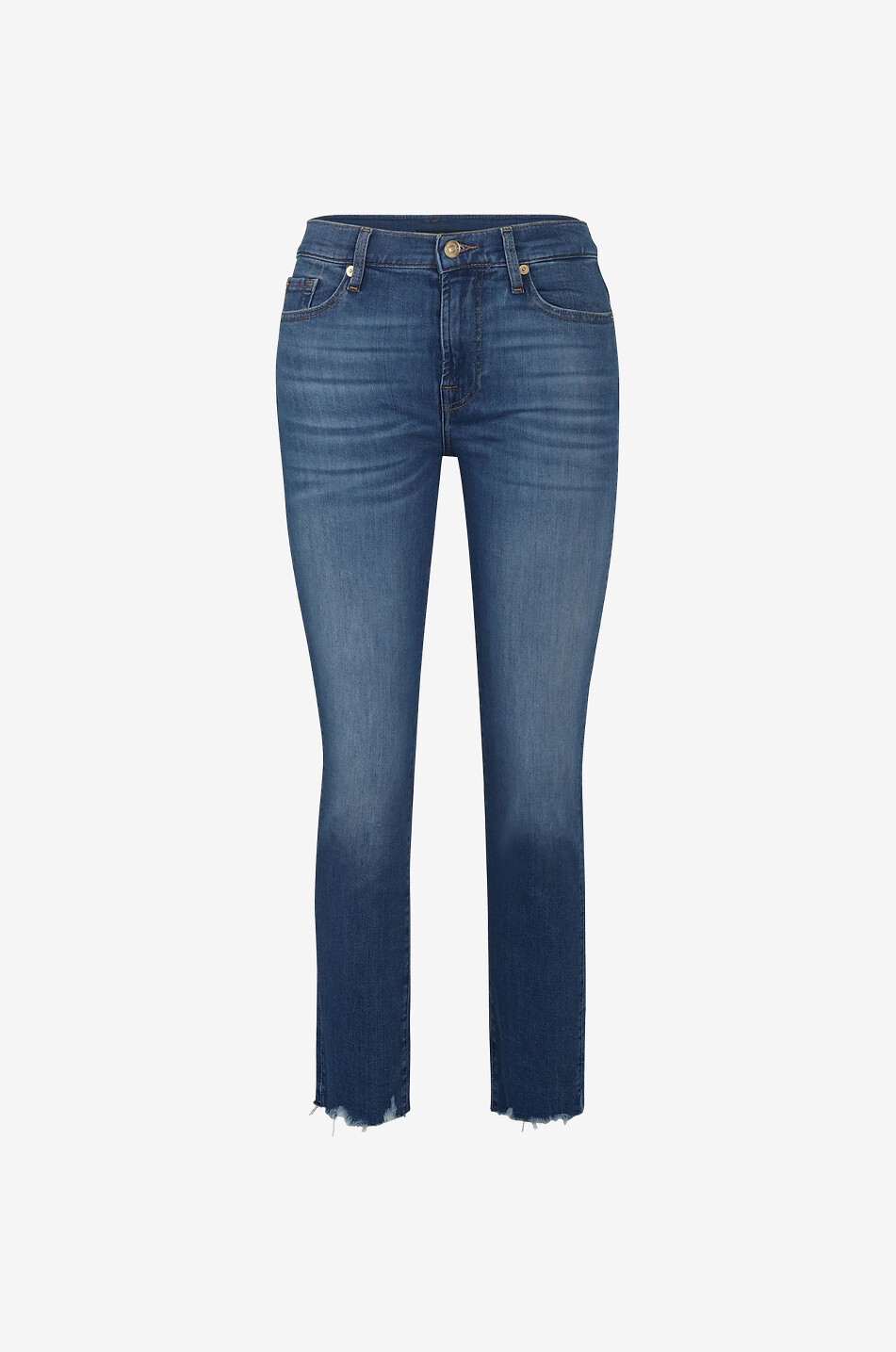 7 FOR ALL MANKIND Roxanne cotton-blend slim fit jeans Women MEDIUM BLUE 1