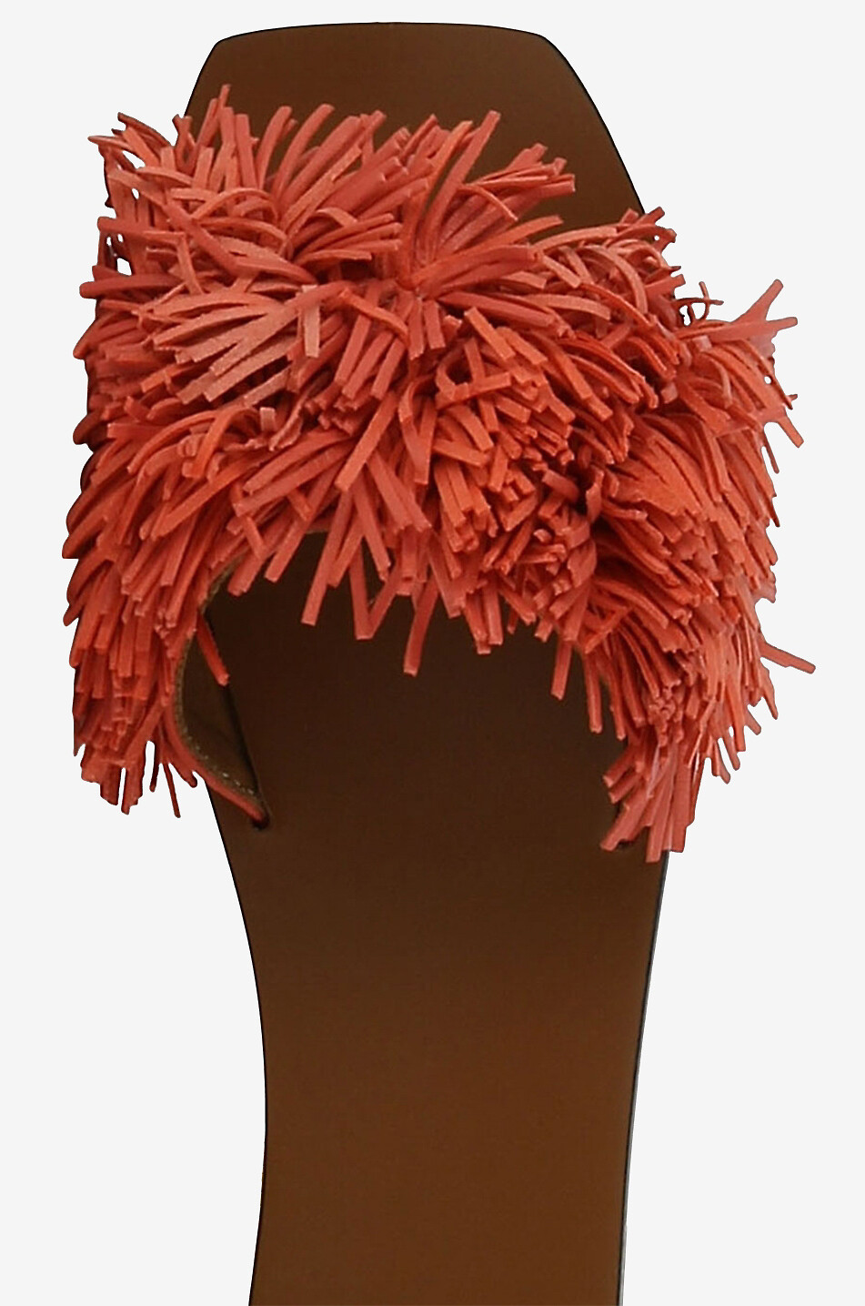 ATP ATELIER Gaiola fringe adorned flat leather slides Women ORANGE 5