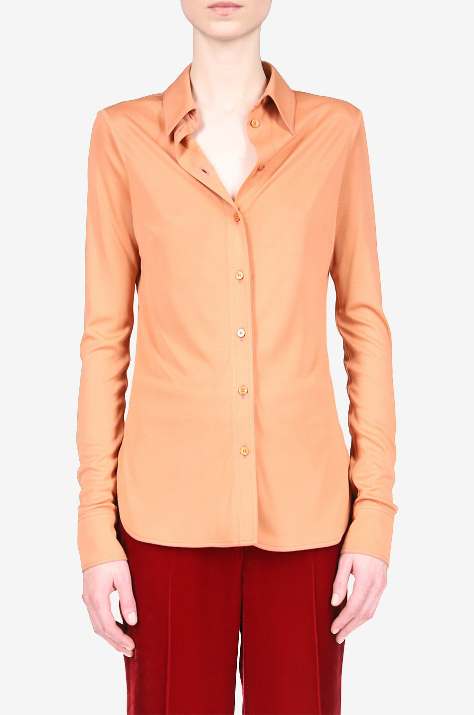 STELLA McCARTNEY Viscose and silk jersey shirt Women BEIGE 3