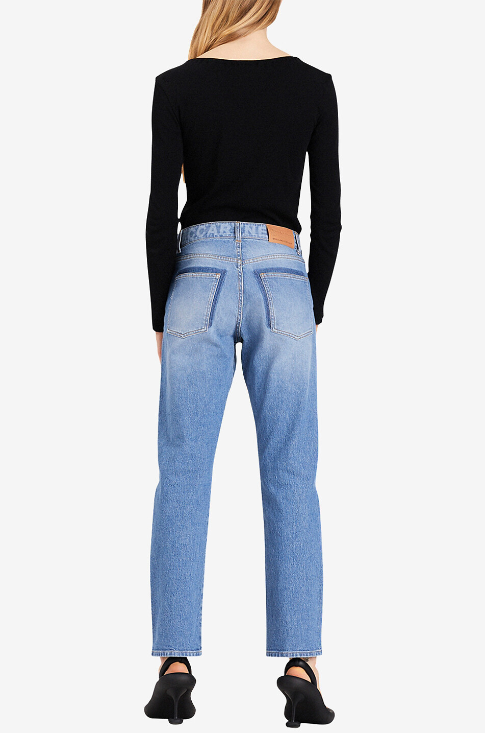 STELLA McCARTNEY Verkürzte Slim-Fit-Jeans Salt & Pepper Logo Damen BLAU 3